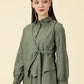 Modern Cotton Wrap Shirt-Olive Green