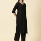 Cotton Lycra Workwear Kurta-Black