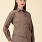 Modern Cotton Wrap Shirt-Brown