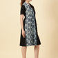 Indigo Blue Printed Cotton Wrap Dress