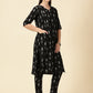 Kurta Cords-Black Handwoven Ikat