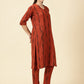 Kurta Cords-Tan Brown Handwoven Ikat