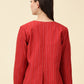 Open-Front Blazer-Red Handwoven South Cotton