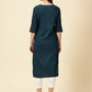Cotton Lycra Workwear Kurta-Teal Blue