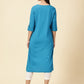 Cotton Lycra Workwear Kurta-Azure Blue