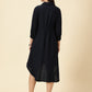 Summer Shirt Dress-Navy Blue
