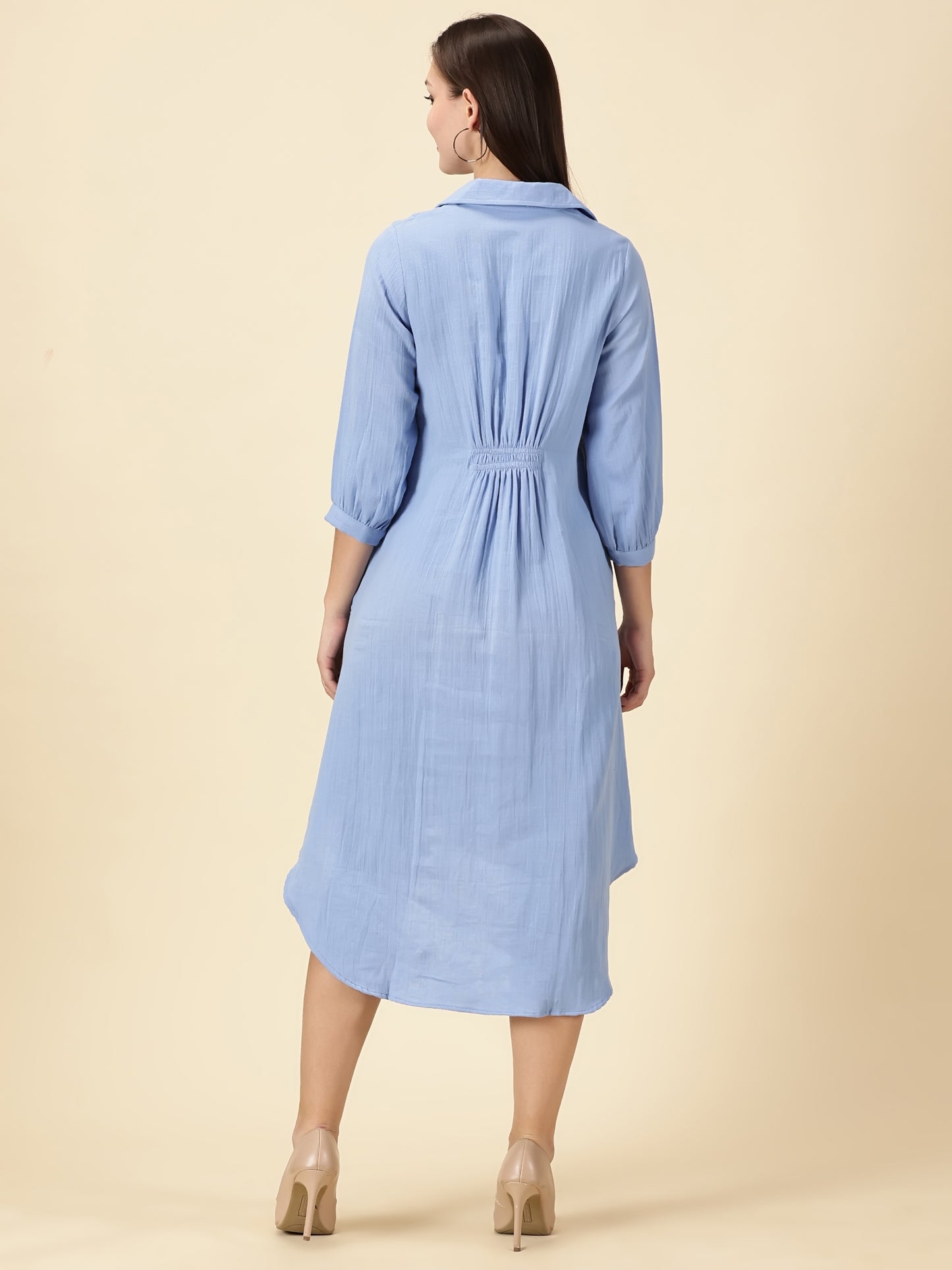 Summer Shirt Dress-Sky Blue