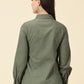 Modern Cotton Wrap Shirt-Olive Green
