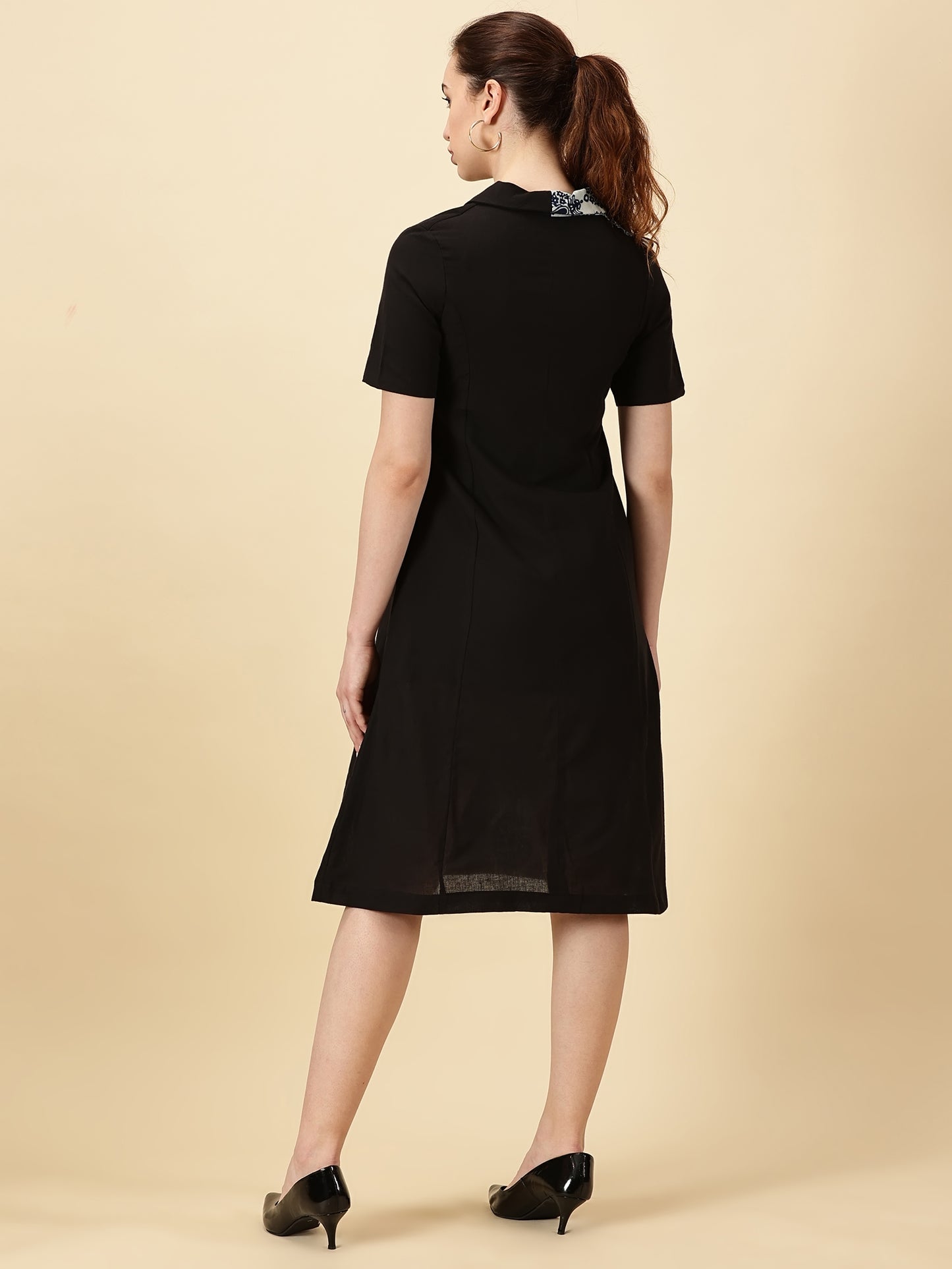 Indigo Blue Printed Cotton Wrap Dress