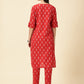 Kurta Cords-Red Handwoven Ikat
