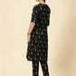 Kurta Cords-Black Handwoven Ikat