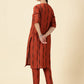 Kurta Cords-Tan Brown Handwoven Ikat