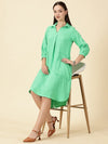 Summer Shirt Dress-Green