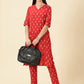 Kurta Cords-Red Handwoven Ikat