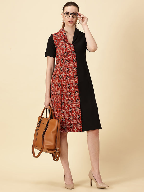 Ajrak Printed Cotton Wrap Dress