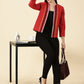 Open-Front Blazer-Red Handwoven South Cotton