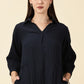 Summer Shirt Dress-Navy Blue