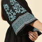 Bell Sleeve Jamdani Dress-Black