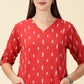 Kurta Cords-Red Handwoven Ikat