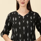 Kurta Cords-Black Handwoven Ikat