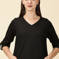 Cotton Lycra Workwear Kurta-Black