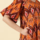 Ballon sleeve midi dress
