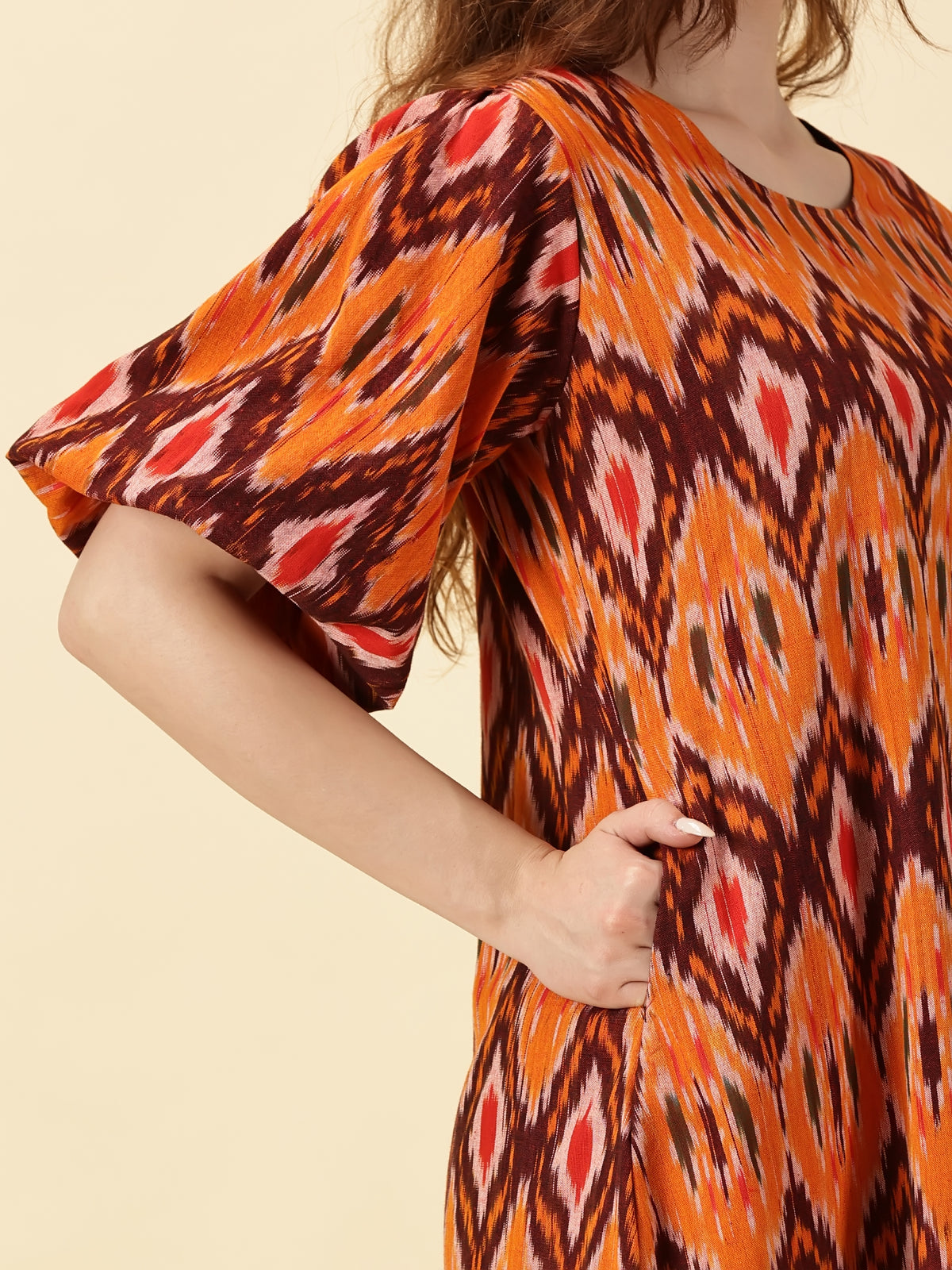 Ballon sleeve midi dress