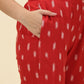 Kurta Cords-Red Handwoven Ikat
