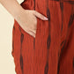 Kurta Cords-Tan Brown Handwoven Ikat