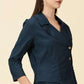Cotton Lycra Blazer Dress-Teal Blue