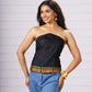 Black Tube Top with Zari Border Tradition, Rebooted. For the Bold & Beautiful.