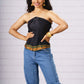 Black Tube Top with Zari Border Tradition, Rebooted. For the Bold & Beautiful.