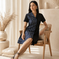 Half & Half Cotton Dress – Indigo & Black