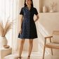 Half & Half Cotton Dress – Indigo & Black