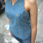 DUSTY BLUE HALTER NECK TOP