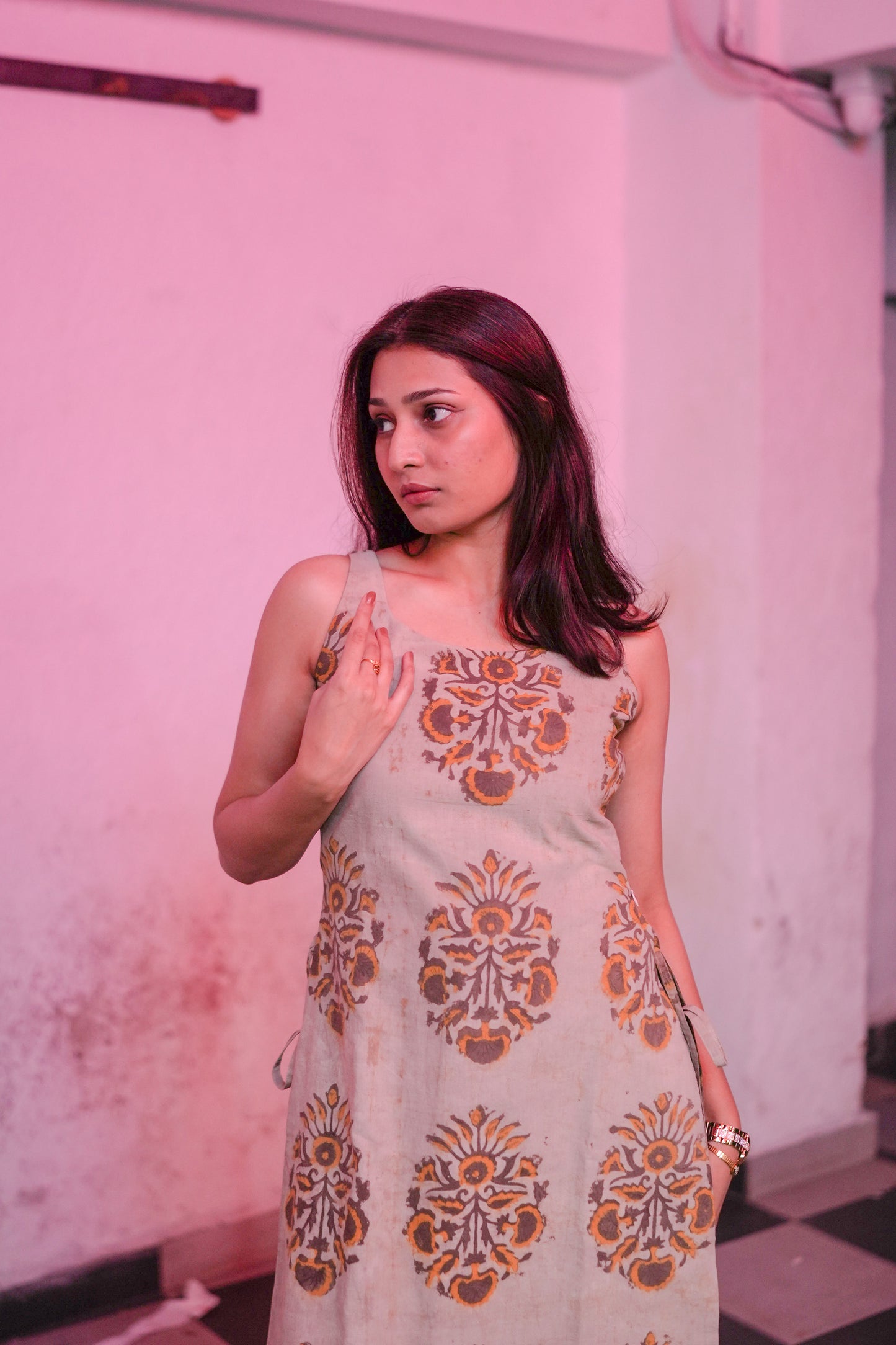 Side-Slit Cotton Kurta -Organic Brown