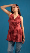 Crimson Red Tie-Dye Handloom Tunic