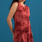 Crimson Red Tie-Dye Handloom Tunic