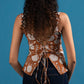 Blcokprint Tie-Back Top