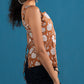 Blcokprint Tie-Back Top