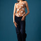 Blcokprint Tie-Back Top