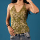 Olive bagru print Cotton Bralette