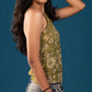 Olive bagru print Cotton Bralette