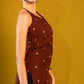 Halter Neck long top - Deep Brown