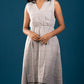 White & Black Handloom Wrap Midi Dress