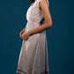 White & Black Handloom Wrap Midi Dress