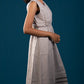 White & Black Handloom Wrap Midi Dress
