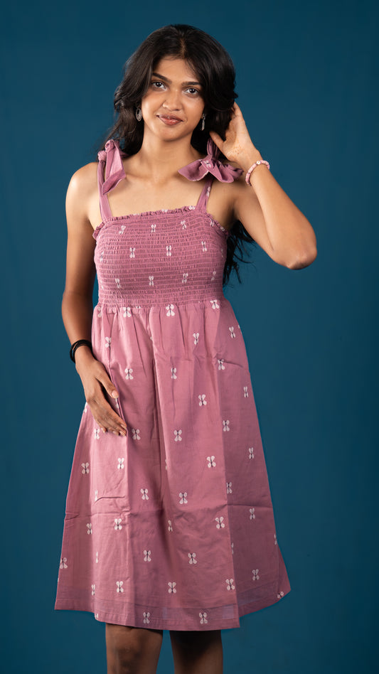 Tie-Strap Dress-Dusty Rose