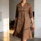 A Line Midi Dress - Cocoa Brown Cotton