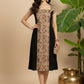Mano Muse Midi Dress Grey Beige Black kalamkari